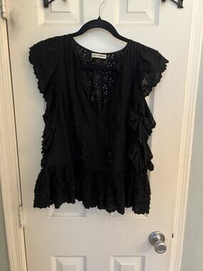 Ulla Johnson Black Eyelet Top Black 4